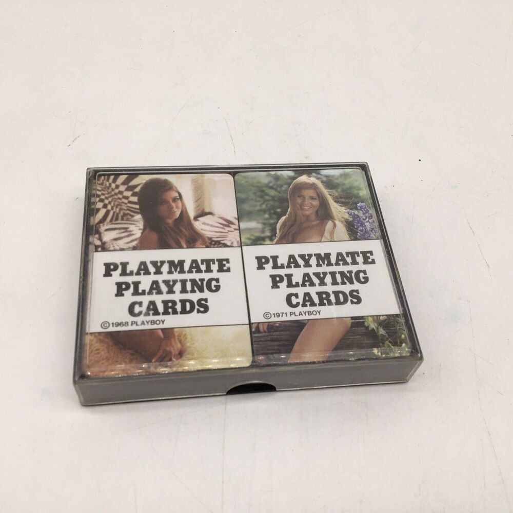 Vtg 1968 PLAYBOY Playmate Double Deck Playing Cards INCOMPLETE Plastic Case US
